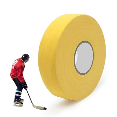 Paifeancodill - Paifeancodill Hockey Tape, Hockey Stick Tape, Sports Ice Hockey Grip Tape Anti Slip Cloth Ice Hockey Tape, Cloth Tape Roll Adhesive Ice Hockey Stick Tape for Lacrosse Baseball Bat Golf Pole (Yellow)