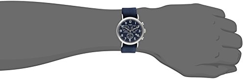 Timex Unisex Tw2P71300 Weekender Chrono Blue Double-Layered Nylon Slip-Thru Strap Watch #TOP2