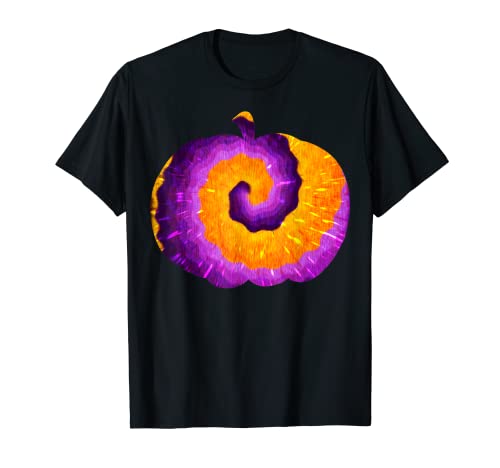 Halloween Tie Dye Pumpkin Tee Divertente Autunno Ringraziamento Maglietta