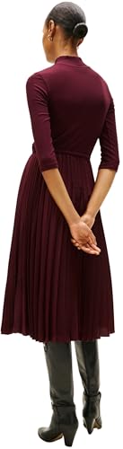 Tommy Hilfiger Damen Kleid Slim Rib Mix Midi-Länge, Rot (Deep Burgundy), M – Ansicht 2