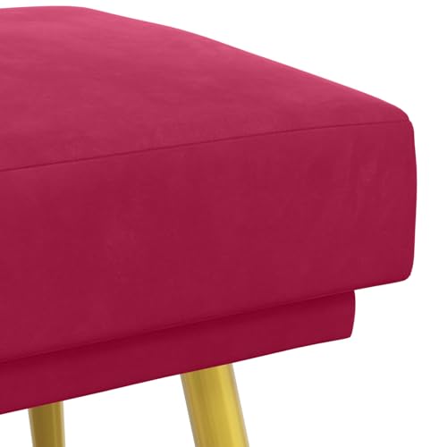 Banco de terciopelo moderno rojo vino con estructura rectangular y acabado premium suave 7