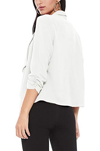 Women's Elegant Draped Blazer Casual Open Front 3/4 Sleeve Jacket3