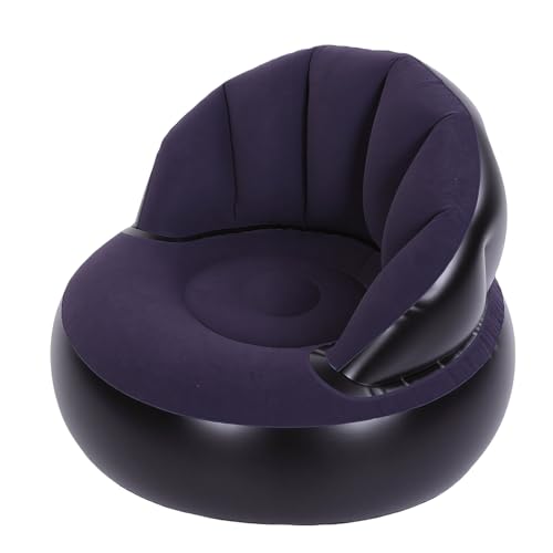 Sofá de aire y silla inflable azul oscuro para camping con respaldo ergonómico flocado 3