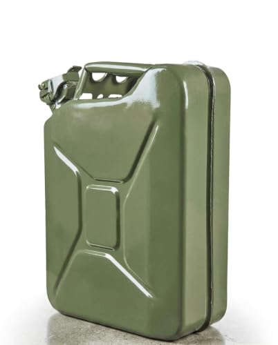 Image of SC Motors Jerry Can, 20 Litres, Metal, Green, Fuel Container with Lockable Airtight Seal PESO Approved