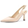 Rilista Women’s Slingback Kitten Heels Closed Pointed Toe Wedding Party Dress Pumps Shoes