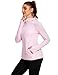 COOrun Women's UPF 50+ Sun Protection Hoodie Jacket Lightweight Full Zip Running Jacket Athletic Tennis Shirt with Thumb Holes Fashion Activewear Pink L
