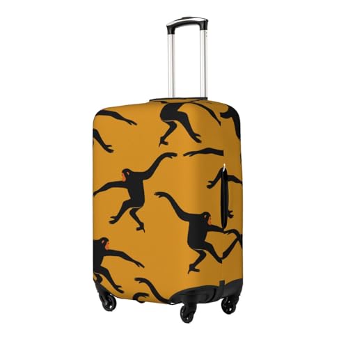 Black Gibbon Monkey Print Luggage Suitcase Covers Elastic Washable Luggage Protector Luggage Covers For Suitcase2