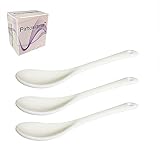 Pirhosigma 3 pcs Porcelain Egg Spoons Ceramic Spoons 5 inch Coffee Dessert Yogurt Tea milky tea