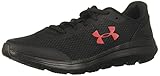 Under Armour unisex child Grade School Surge 2 Sneaker, Black (005 Black, 7 Big Kid US