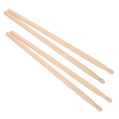 Toyvian 2 pares de baquetas de madera natural para práctica y performance de percusión, tamaño estándar de arce miniatura 1