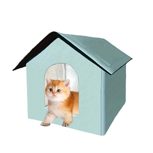 Warm House Cat - Waterproof Enclosed Cave Bed, Rainproof Cold Resistant Tent, Removable Soft Cushion, Portable Shelter | Calming