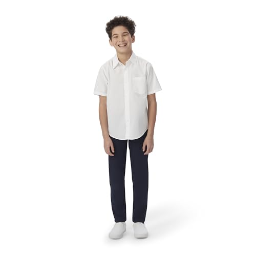French Toast - Camisa clásica de Manga Corta para niño, confeccionada en popelín, Azul, 10