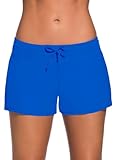 Aleumdr Women's Swim Boardshort Bottom Shorts Swimming Panty Blue Large