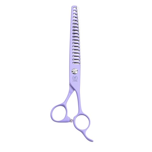 Fenice Peak 7 Professional Chunker Dog Grooming Scissors Japanese 440C Stainless Steel Dog Chunker Shears Lightweight Pet Trimming Scissors for Face Body and Paws Violet