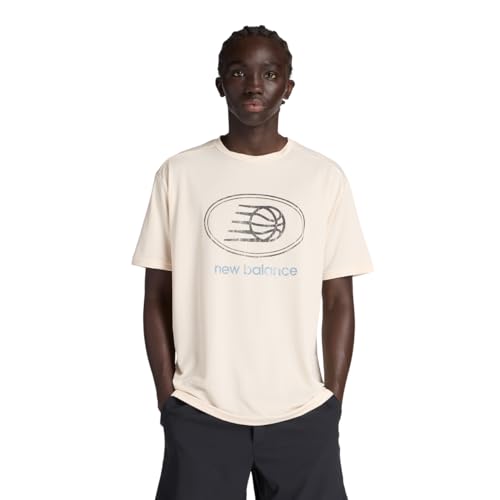 new balance(ニューバランス) MT53615 グラフィック バスケット 半袖 Tシャツトレーニングショートスリーブシャツ 吸水速乾 普段使い (MT53615 メンズ