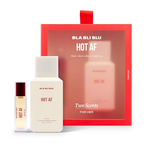 Image of BLABLIBLU Hot AF Two Scents Women Perfume Set (75ml + 8ml) | Perfume & Eau De Oil | Long Lasting Fruity, Woody & Floral Fragrance | with Blackcurrant, Lilly & Truffle