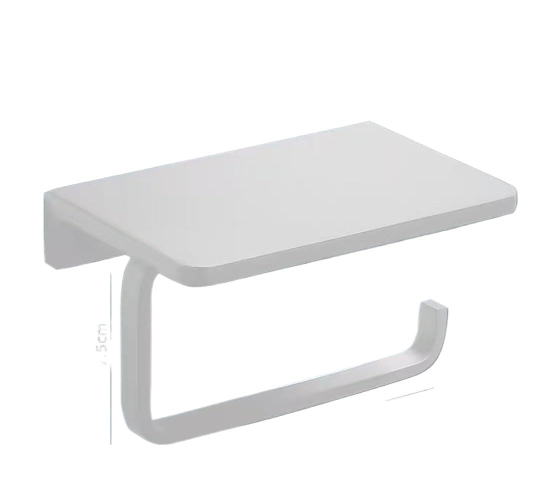 KFGISD, with Shelf Bathroom Tissue Paper Roll HolderSpace Aluminum Paper Towel Holder,Toilet Roll Holders(Wit)