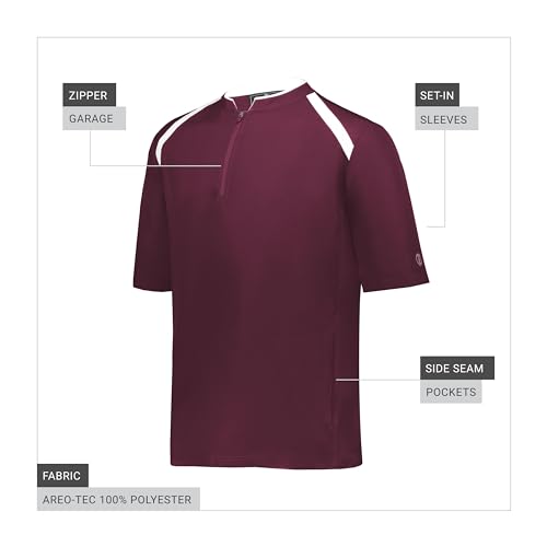 Image of Holloway Men's Mens Clubhouse Short Sleeve Pullover Cage Jacket - Ultimate Athletic Performance Wear for Maximum Mobility