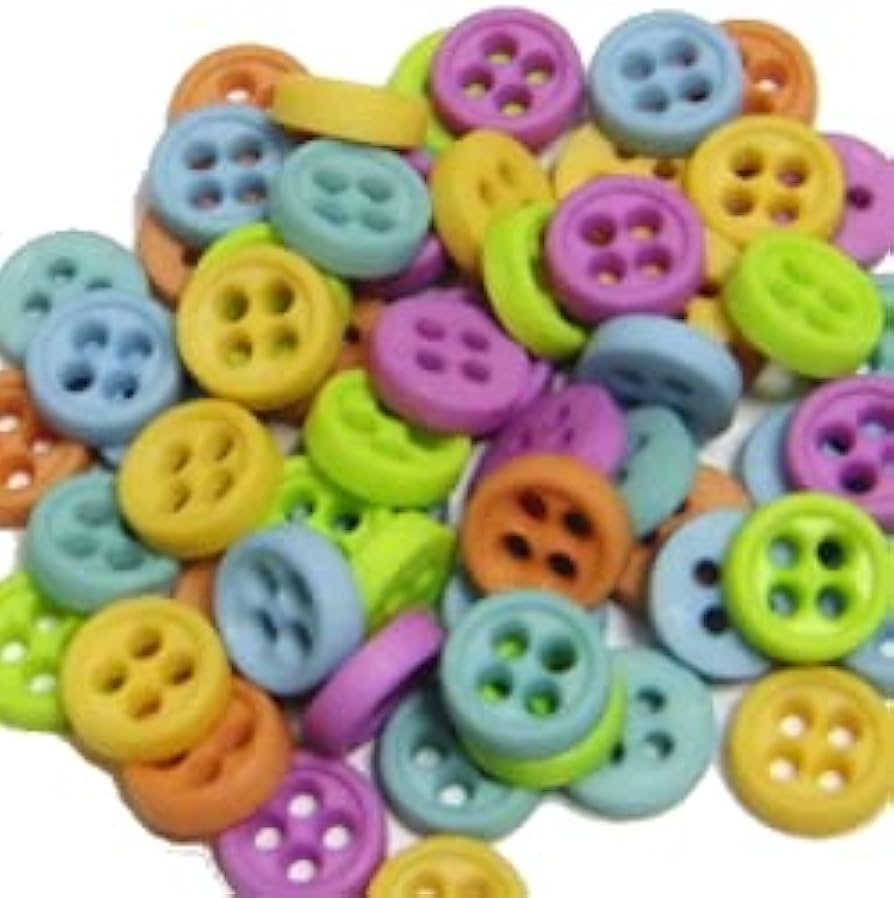 Amazon | 【IVORY】ミニボタン4つ穴5．5ミリセット【6色各10ヶ