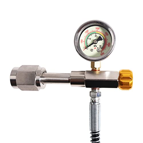 Tuxing Cga347 Paintball Filling Station,Female Thread And Gold Release Valve Air Rifle Pcp Charging Adaptor,24Inch Hose,For Paintball Pcp Scba 0-6000 Psi Filling Station Inflation Valve Kit #TOP5