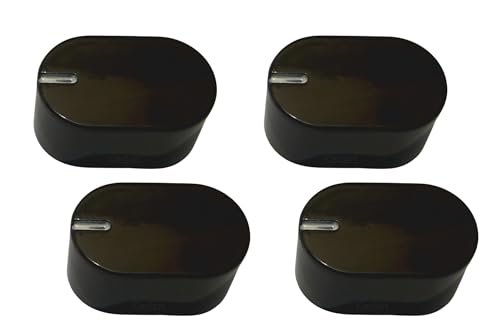 Image of Stove Turn on /off Knobs Compatible for Prestiage Edge & All Major Gas Stoves (Colour: Black, Pack of 4 Units).