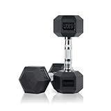 RUSTER Mancuernas Hexagonales 6kg. Set de 2. Goma Resistente, Agarre Seguro
