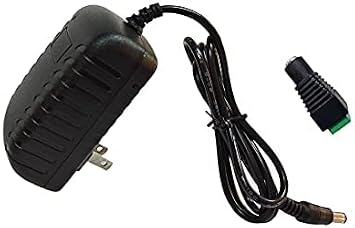 12 Volt 2A Power Adapter Supply, AC 100-240V to DC 12 V Power Supply Transformer Charger Wall Plug for DC12V Light Security CCTV Camera, Black, 8x5x3.3 cm