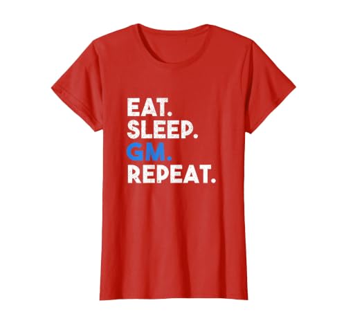 Eat Sleep GM Repeat Meme NFTS Saying T-Shirt, Women, Red, Small