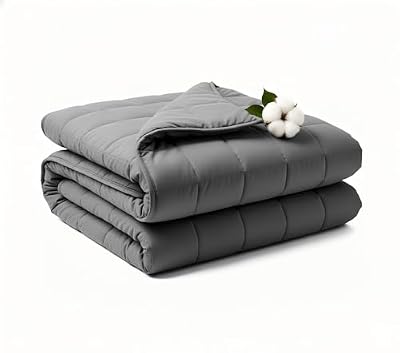 RJOP Weighted Blanket 10lbs 48"x72" Full Size for Adults, Heavy Throw Blanket for Couch & Bed, Soft Breathable Cotton for All-Season Comfort (48"x72"10lbs)