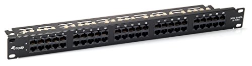 Panneau de Brassage Equip 50 Ports ISDN Noir pour Armoire Réseau