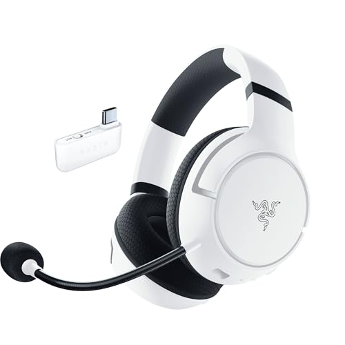Razer Kaira HyperSpeed - Kabelloses Multiplattform-Gaming-Headset für Xbox (HyperSpeed Wireless, Triforce 50-mm-Treiber, HyperClear Kardioiden-Mik, FlowKnit Memory Foam Ohrpolster) Weiß