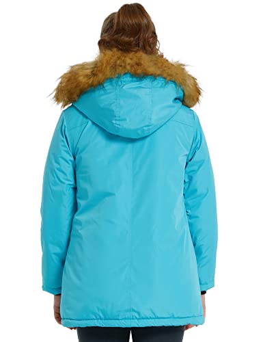 Zshow Girls' Warm Winter Coat Parka Padded Down Puffer Jacket(Light Blue, 14-16) #TOP2