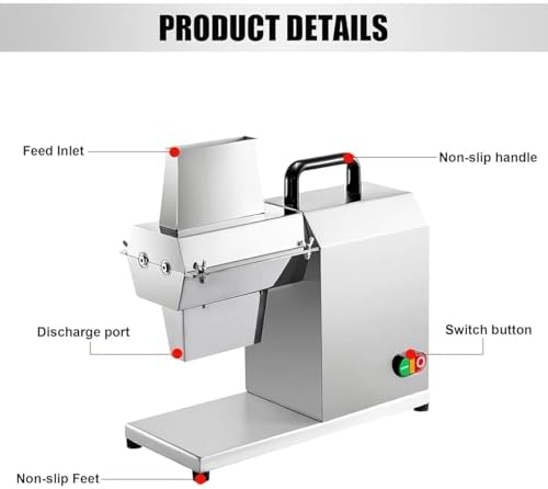 Commercial Electric Meat tenderizer, Stainless Steel Steak Dicing Machine, Heavy-Duty, for Beef, Turkey, Chicken, and Pork.