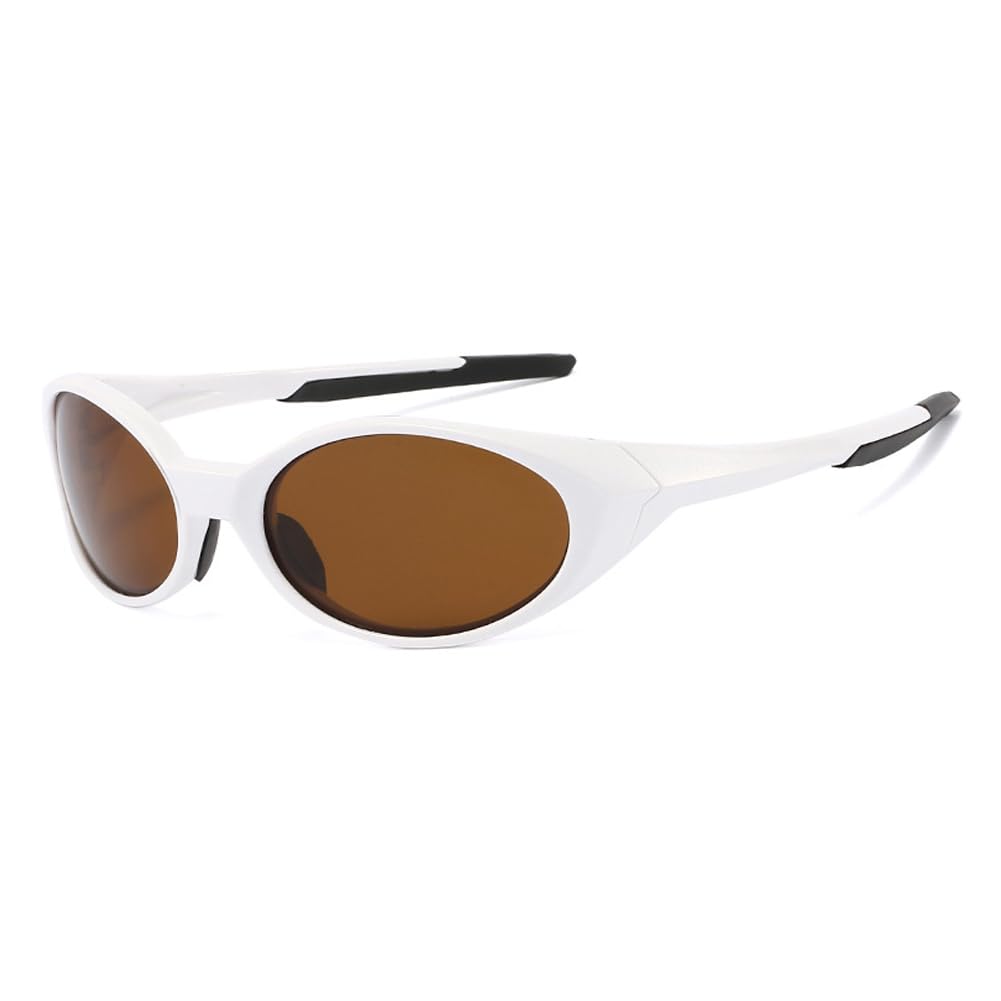 Polarized Sports Sunglasses Mens UV400 Protection Mirror Lenses Oval Frame Sun Glasses Personality Sunnies Running Bike Driving Fishing