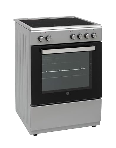 Hoover 60x60 Vitro Ceramic Cooker, Stainless Steel, 4 Cooking Zones, Hot Surface Indicator, 1-Year Warranty, Made in Turkey - Silver - HVC-V64E-S