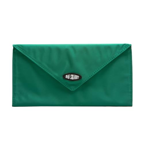 Big Skinny RFID Blocking Slimvelope Tri-Fold Checkbook, Holds Up to 40 Cards, Verdant Green
