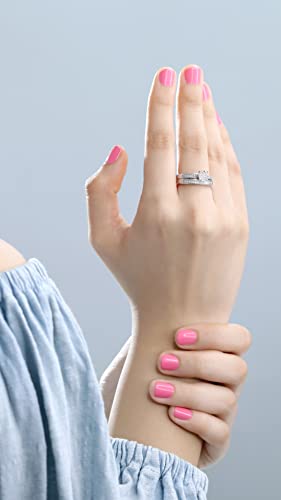 Dazzlingrock Collection 0.48 Carat Round White Diamond Cluster Trio Ring Set in 925 Sterling Silver2