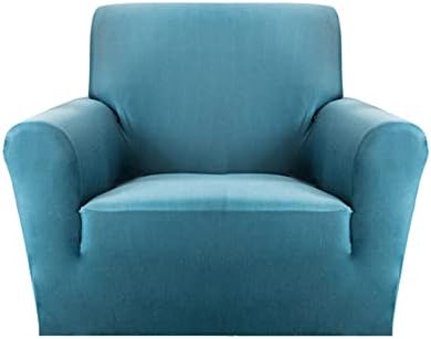 Qubjus Stretch Chair Sofa Slipcover 1-Piece Soft Couch Sofa Cover Furniture Protector with Non Skid Foam and Elastic Bottom for Kids, Pets (Small, Steel Blue)
