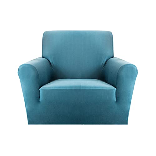Qubjus Stretch Chair Sofa Slipcover 1-Piece Soft Couch Sofa Cover Furniture Protector With Non Skid Foam And Elastic Bottom For Kids, Pets (Small, Steel Blue) #TOP9