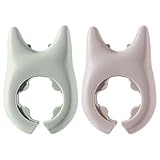 Healeved Soporte para Tapa de Olla y Cucharas de Silicona, Elevador Antidesbordamiento Diseño de Orejas de Gato, 2 Unidades en Colores Mixtos, Accesorio Funcional para Color Aleatorio