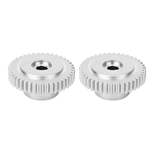 Natudeco 2Pcs 6mm 40 Teeth D Hole Gear High Strength Metal Industrial Robot Parts Center Hole Metal Round Hole Gear for Robot Industry
