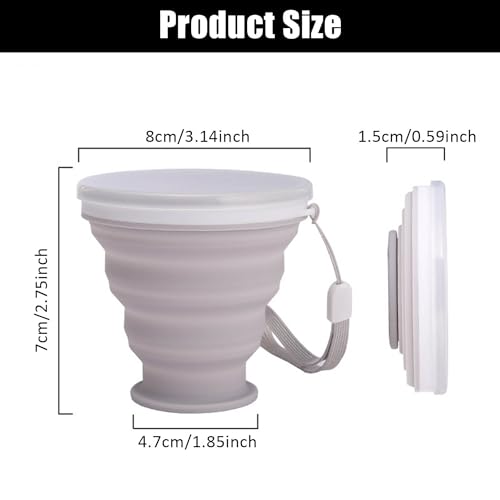 2 PCS Collapsible Silicone Drinkware, Space-Saving Cups with Lids for Outdoor Activities, Portable Camping Mugs Ideal for Picnics, Hiking, and Travel - Image 2
