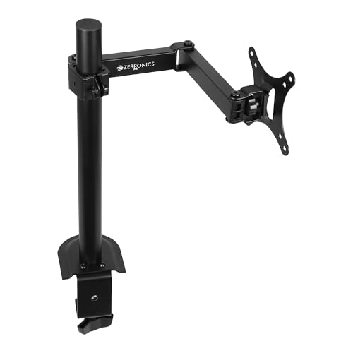 Zebronics Monitor Desk Stand, 17–32 Inch Support, Up to 7kg Load, Height Adjustable & Extendable Arm, VESA Compatible, Cable Management, Anti-Slip Bas