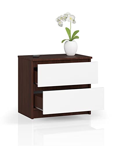 BDW Cómoda de 2 cajones aparador multifunción