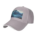 rocky mountain print - berretto da baseball regolabile, elegante, con stampa montagna, grigio, taglia unica