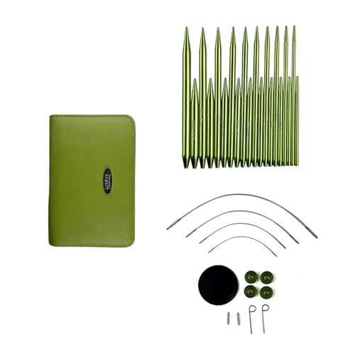 Aiguilles à tricoter circulaires interchangeables, kit lot de 10 paires écharpe