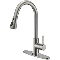 QFN Stainless Steel Kitchen Faucet w/ Pull Down Sprayer Brushed Nickel