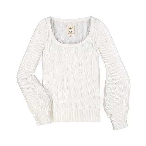 Hope & Henry Women's Long Sleeve Scoop Neck Pullover Sweater #TOP3