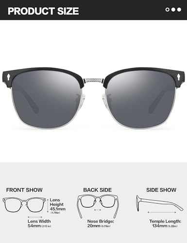 Image of BIRCEN Mens Polarized Sunglasses for Driving: Metal Glasses UV Protection