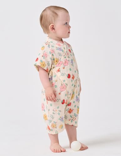 biniduckling baby kimono robes cotton muslin outfit clothes newborn - 24 months